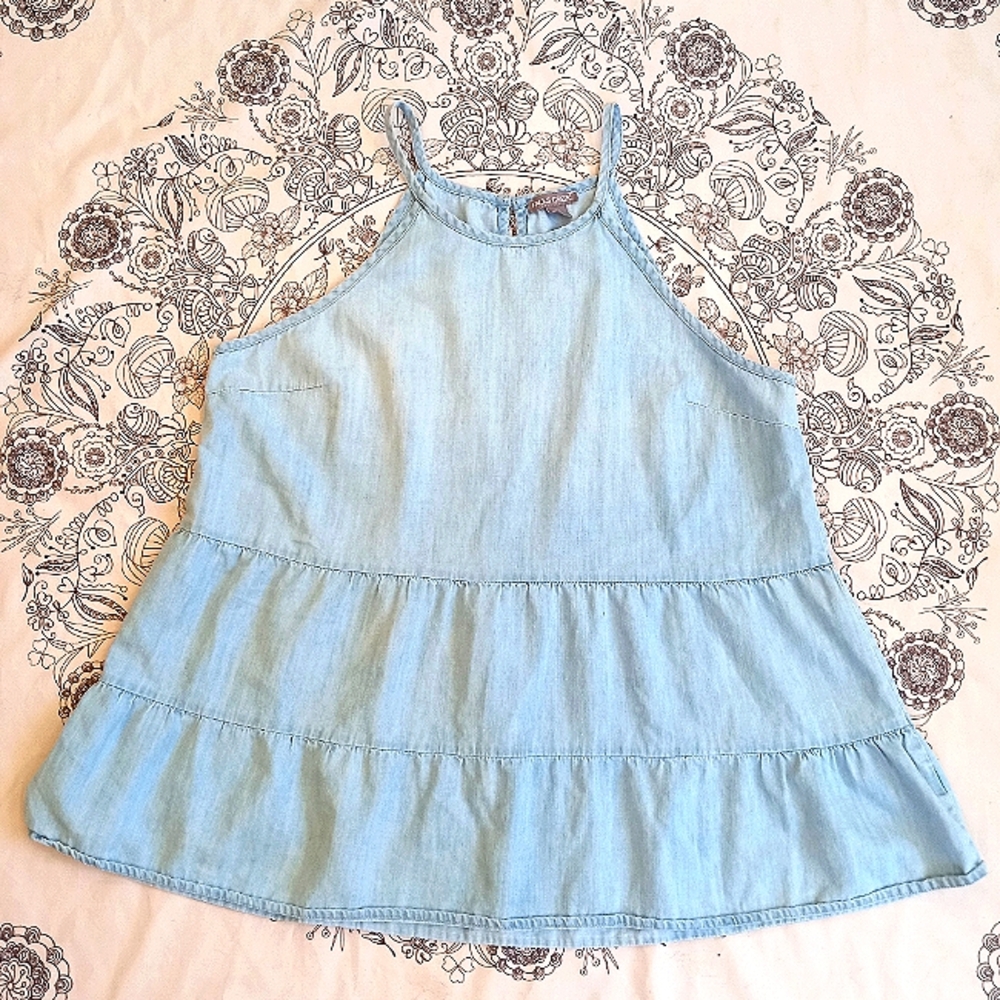 Falls Creek - denim tiered top